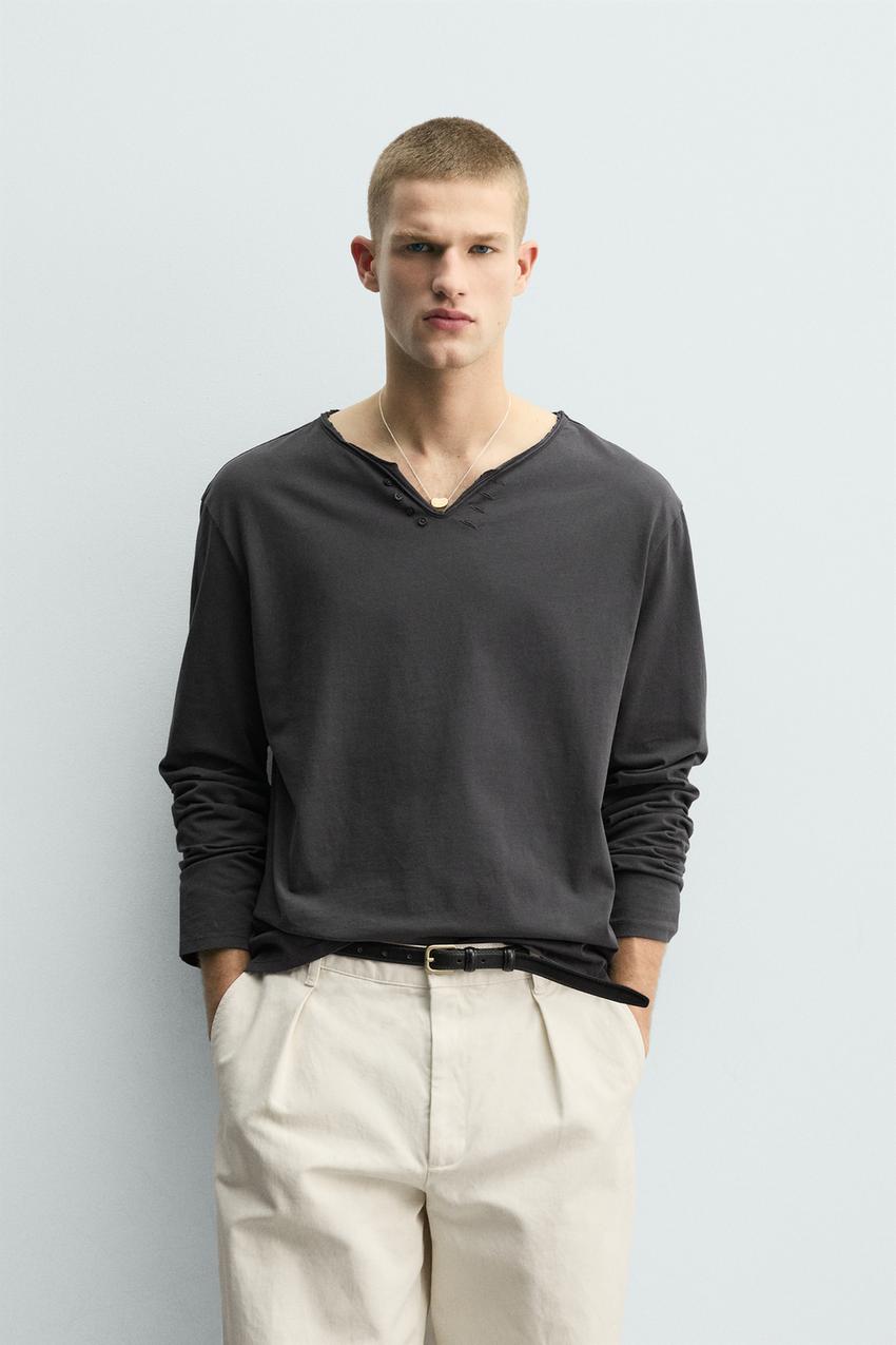 IRREGULAR HENLEY T-SHIRT - Image 3