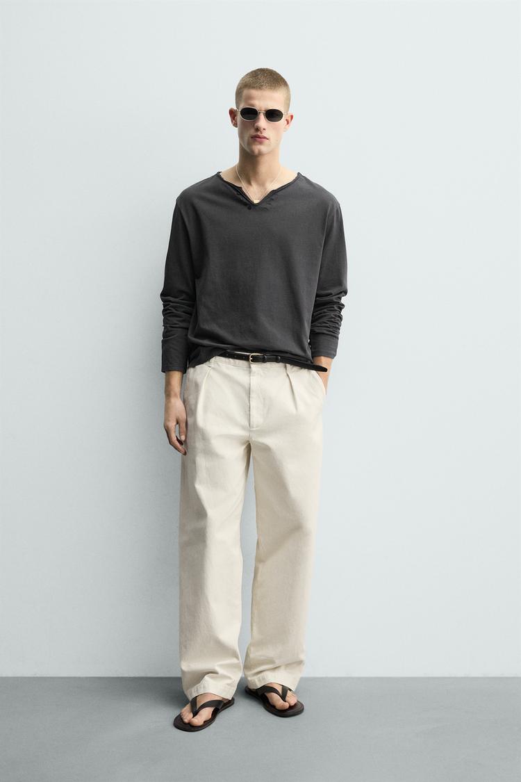 IRREGULAR HENLEY T-SHIRT