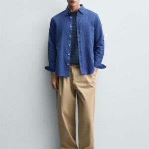 REGULAR FIT LINEN-COTTON SHIRT